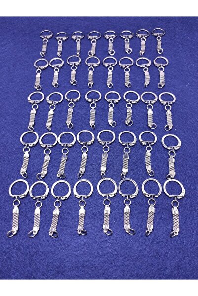 platin hediyelik 50 bucăți lanț de chei din paie, culoare argintie