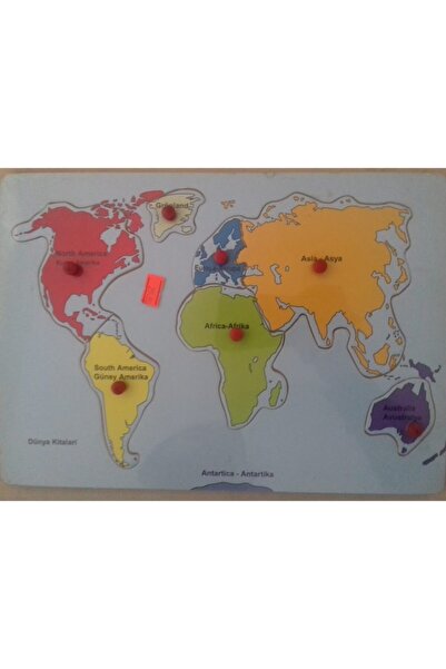ONYIL OYUNCAK Eğitici Ahşap Puzzle Dünya Kıtaları