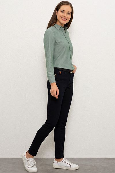U.S. Polo Assn. Pantaloni albaștri din denim de damă