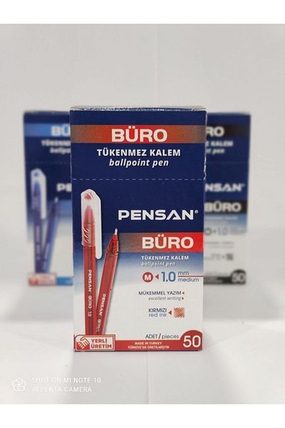 Pensan Office Ballpoint Pen Red 50 Pack
