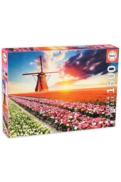 EDUCA Tulips Landscape 1500 Piece Puzzle