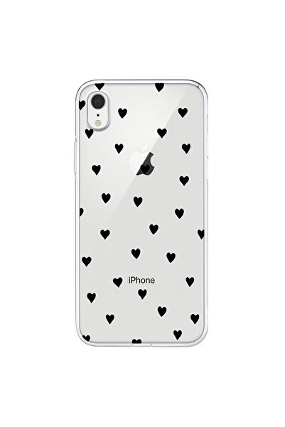 shoptocase Iphone Xr Şeffaf Kalper Desenli Telefon Kılıfı
