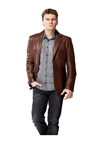 Deriza Erkek Morazzi Kahve Deri Ceket 2660