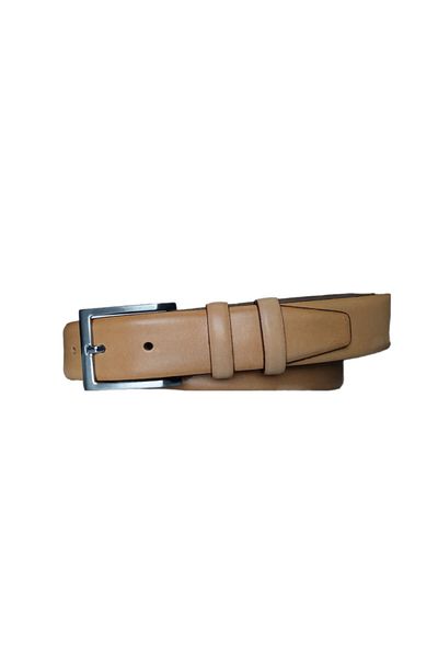 Kar-Pa Genuine Leather Mustard Color Fabric Trouser Belt, 3.5 Cm