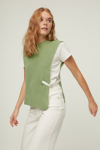 Trendyol Collection Strickweste - Grün - Regular Fit