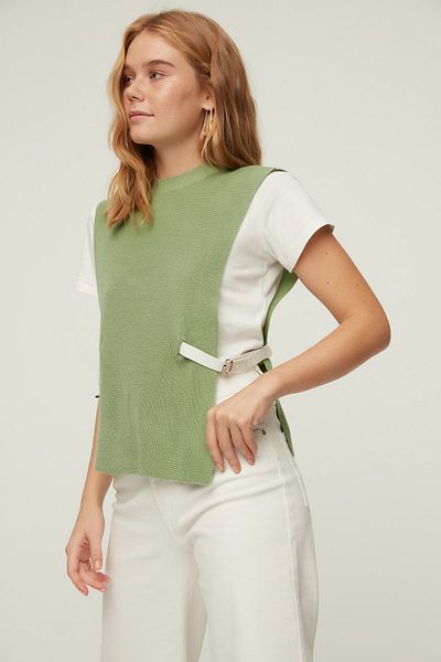 Trendyol Collection Strickweste - Grün - Regular Fit