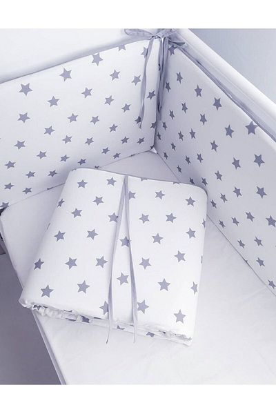 Jaju Baby Gray Design Special Montessori/crib Baby 90x190 Edge Protection (4 Sides)