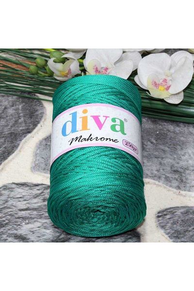 Diva İplik Πολύπι Μακραμέ 250 gr 175 Σμαραγδένιο Πράσινο