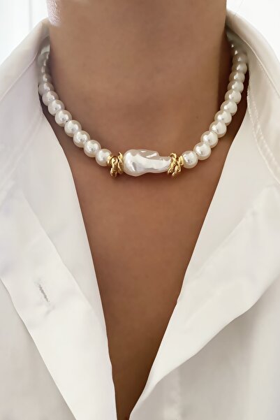 Clare's Store الباروك اللؤلؤ المختنق قلادة