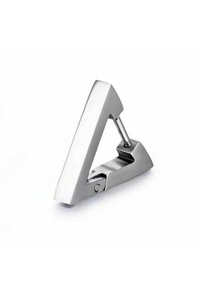 The Collection Unisex Triagle Silver Triangle Earring
