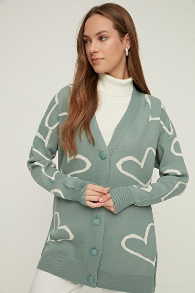 Trendyol Modest Cardigan - Green - Relaxed fit