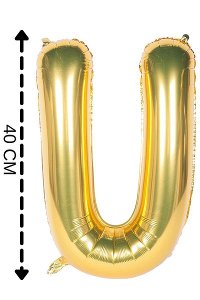 ELGALA 40 Cm Gold Colored Foil Helium Balloon - Letter U