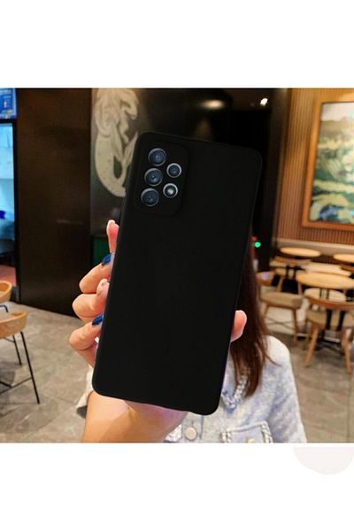 Molly جراب سيليكون مخملي سائل أسود متوافق مع هاتف Galaxy A52
