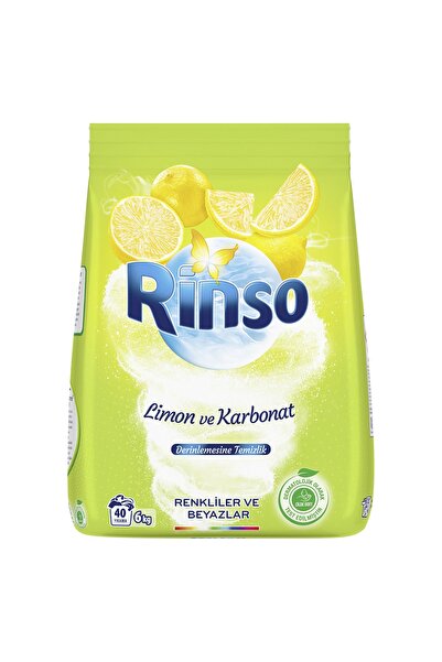 Rinso Limon ve Karbonat Renkliler ve Beyazlar İçin Toz Çamaşır Deterjanı 6 kg 40 Yıkama