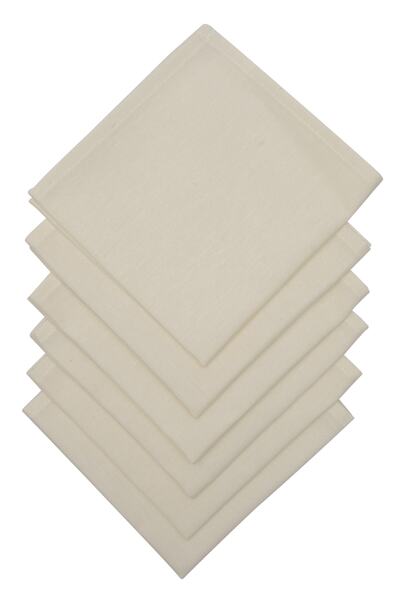 paris in paris 6 Adet Krem Rengi Kumaş Servis-sunum Peçetesi 1.kalite Duck Keten Kumaş (DERTSİZ KUMAŞ) 33x33 Cm