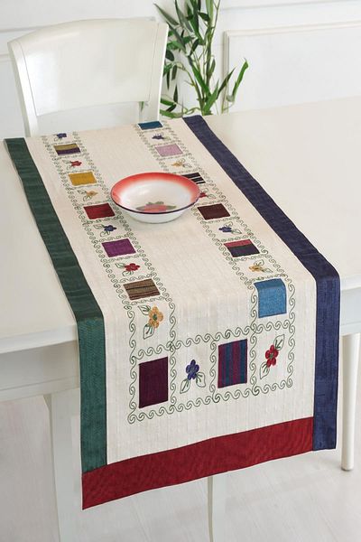 ÖDEL HOME مربعة محدبة مطرزة ومطرزة مقاس 50x130 سم