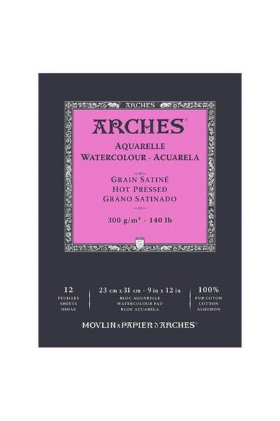 Arches Suluboya Defteri Hot Press Natural White 300 gr 23x31 Cm 12 Sayfa