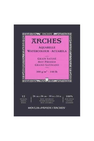 Arches Suluboya Defteri Hot Press Natural White 300 gr 26x36 Cm 12 Sayfa