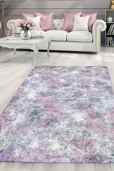 Nur Home Powder-Gray Digital Printed 4m2 5m2 6m2 Velvet Carpet Cover - for Kitchen and Living Room with Sponge
