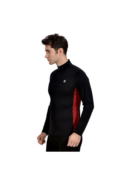 Woolnat Merino Wool Turtleneck Zippered Long Sleeve Men's T-shirt