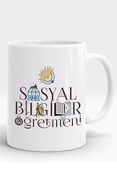 Hediyelik Öğretmenler Günü Sosyal Bilgiler Öğretmeni Seramik Kupa