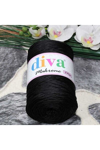 Diva İplik Πολύπι Μακραμέ 250 γρ. 270 Μαύρο