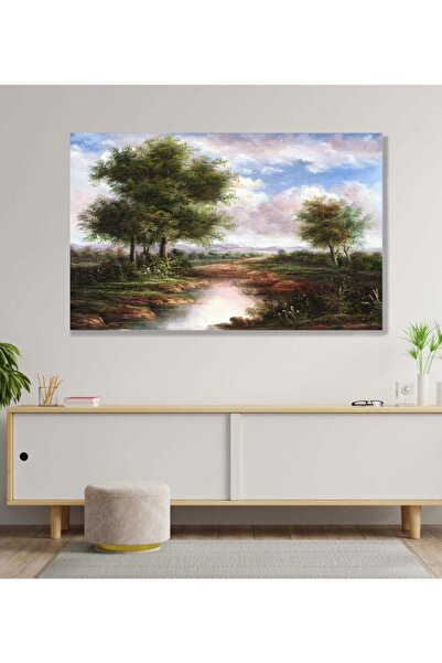 idora Ağaç Manzarası Yağlı Boya Görünümlü Kanvas Tablo