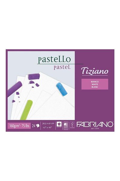 Fabriano Tiziano Pastel Block 160 gr 30,5x41 Cm 24 Yp White