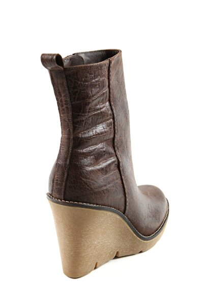 CANES AYAKKABI Kadın Kahve Deri Içi Kürklü Kauçuk Alt Bot