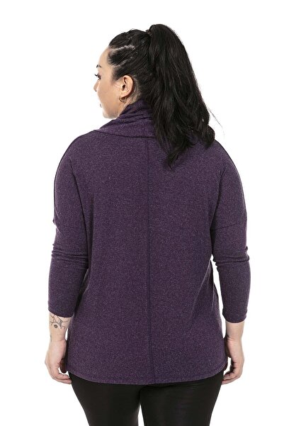 DISENTIS MODEST Μπλούζα δαμάσκηνου από βισκόζη από μάλλινη λεπτομέρεια με σχισμή γιακά Degaje