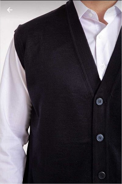 HMZ GİYİM Men's Fine Wool Knit Navy Blue Knitwear Vest