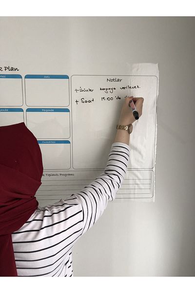 Tutunabilir Kağıt Static Smart Weekly Planner Calendar - Εφαρμόζεται σε χάρτινο μαυροπίνακα, στυλό και γυαλί