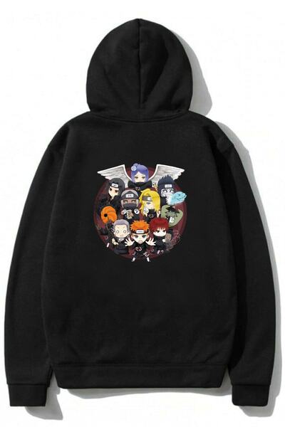 FUWEAR سويت شيرت بغطاء للرأس بطباعة كبيرة من فريق Naruto Akatsuki للجنسين من ...
