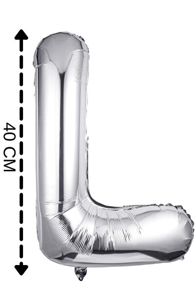 ELGALA بالون فويل حرف L بالون هيليوم 40 سم لون فضي