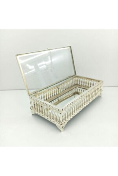 utku şekerleme Dikdörtgen Sunumluk Cam Kapaklı Çikolata Ve Takı Kutusu Orta A...