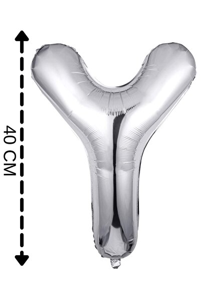 ELGALA Foil Balloon Letter Y Helium Balloon 40 Cm Silver Color