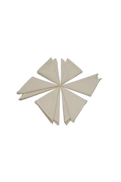 paris in paris 6 Adet Krem Rengi Kumaş Servis-sunum Peçetesi 1.kalite Duck Keten Kumaş (DERTSİZ KUMAŞ) 33x33 Cm