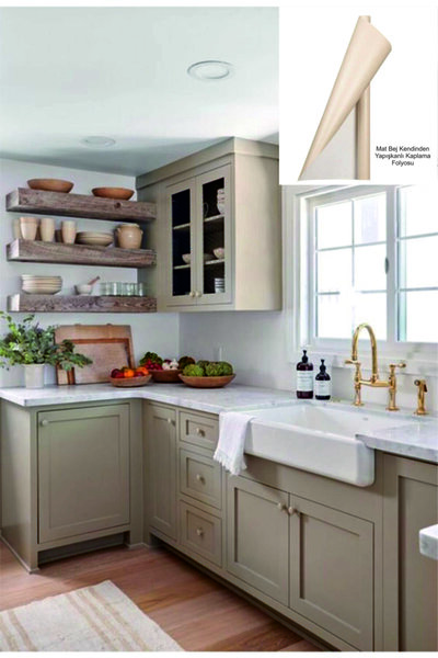 Baskı Madeni Mat Bej (61 CM X 1 METRE) Kendinden Yapışkanlı Kaplama Folyosu