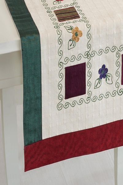 ÖDEL HOME مربعة محدبة مطرزة ومطرزة مقاس 50x130 سم
