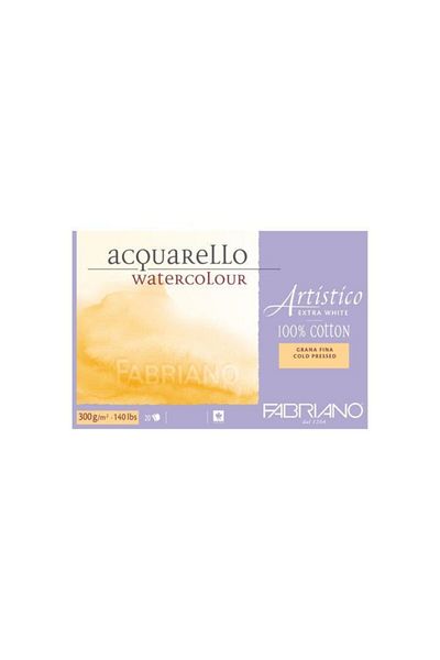 Fabriano Artistico Extra White Watercolor Block 300 Gr18x26 cm20 YpCold Print