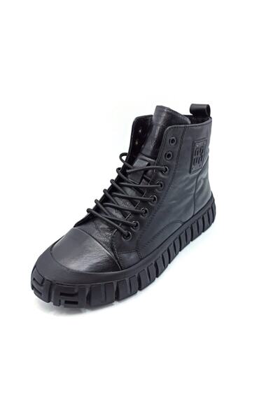 MARCOMEN Siyah Hakiki Deri Erkek Bot