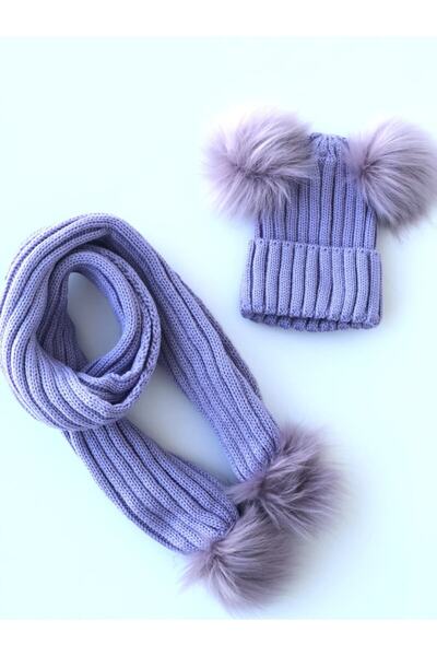 enjoy bebe Ponponlu Atkı Bere Set