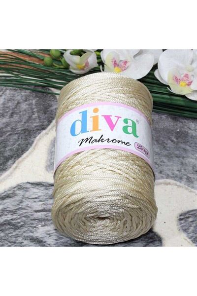 Diva İplik Πολύπι Μακραμέ 250 gr 18 Κρέμα