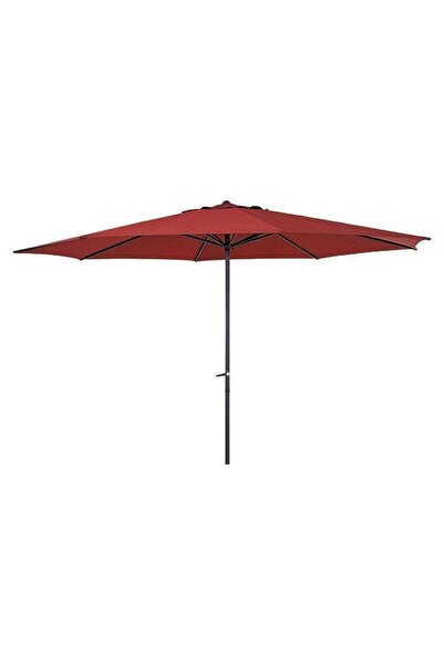 Sunfun Polyester Örtülü 4 metre Bahçe Şemsiyesi, Teras Şemsiyesi Kırmızı