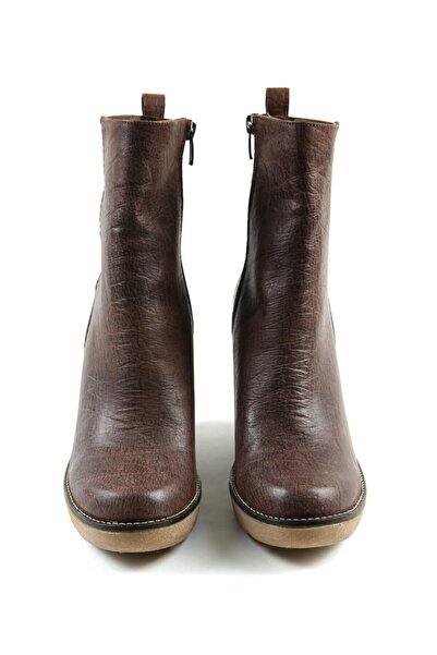 CANES AYAKKABI Kadın Kahve Deri Içi Kürklü Kauçuk Alt Bot