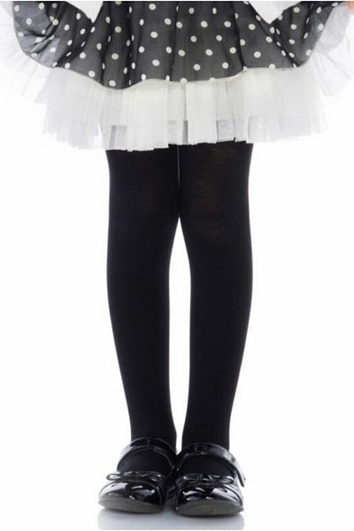 First Black Children's Cotton Lycra Seamless Pantyhose