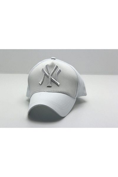 eleven market White Ny Embroidered Unisex Hat Cap