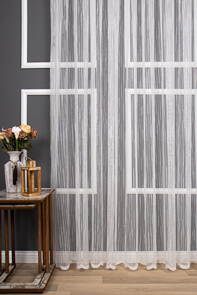 perdealemi Шантук візерунковий плетений прозорий тюль, 550x250, щільний склад...