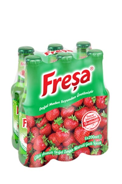 FREŞA Çilek Aromalı Meyveli Soda 200 Ml 6'lı