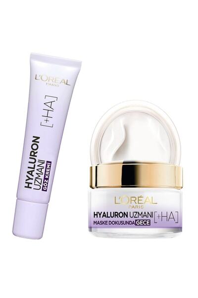 L'Oreal Paris Hyaluron Uzmanı Gece Kremi + Göz Kremi Ikili Set